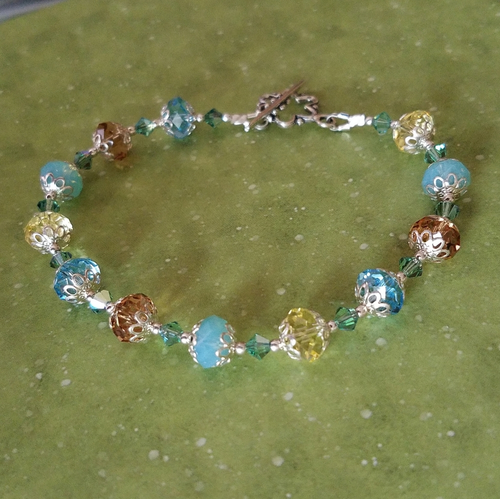 Sterling Silver Austrian Crystal Bracelet - Picture 7 of 11